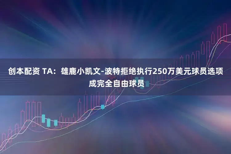 创本配资 TA：雄鹿小凯文-波特拒绝执行250万美元球员选项 成完全自由球员