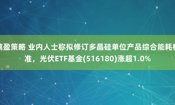 摛盈策略 业内人士称拟修订多晶硅单位产品综合能耗标准，光伏ETF基金(516180)涨超1.0%